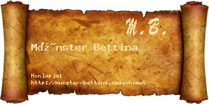 Münster Bettina névjegykártya